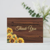 Carte de remerciements Sunflower or (Debout devant)