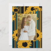 Carte De Remerciements Sunflower Teal Blue Gold Modern Wedding (Devant)