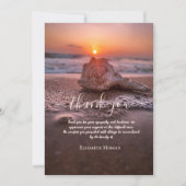 Carte De Remerciements Sunset Beach Seashell Photo Fête De La Vie (Devant)