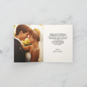 Carte De Remerciements Sunset Nature Wedding Photo  (Intérieur)