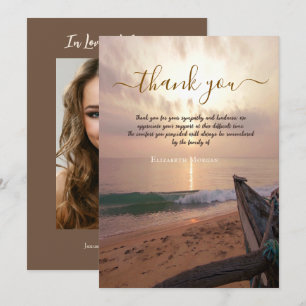 Carte De Remerciements Sunset Ocean Boat Photo Célébration De La Vie