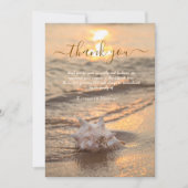 Carte De Remerciements Sunset Ocean Seashell Photo Célébration De La Vie (Devant)