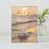Carte De Remerciements Sunset Ocean Seashell Photo Célébration De La Vie (Debout devant)