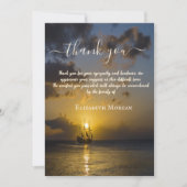 Carte De Remerciements Sunset Ocean Voilier Photo Célébration De La Vie (Devant)