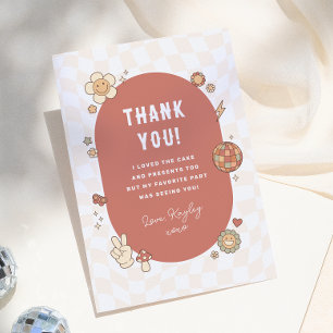 Carte De Remerciements Super Daisy Boho Retro Girl Photo Anniversaire