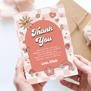 Carte De Remerciements Super Daisy Retro 1er anniversaire