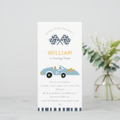 Carte De Remerciements Super Elegant Voiture De Course Enfants N'Importe (Debout devant)