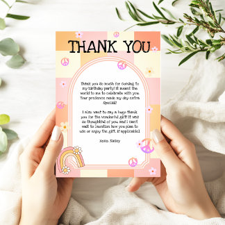 Carte de remerciements super pour filles