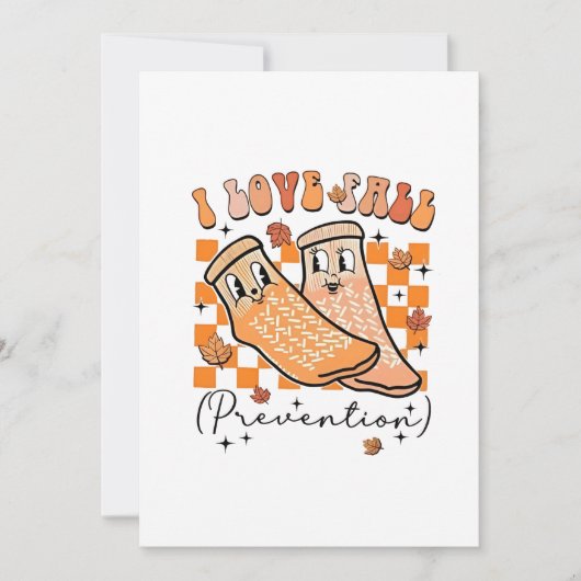 Carte De Remerciements Super Retro I Love Fall Prevention Drôle (Devant)