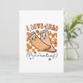 Carte De Remerciements Super Retro I Love Fall Prevention Drôle (Debout devant)