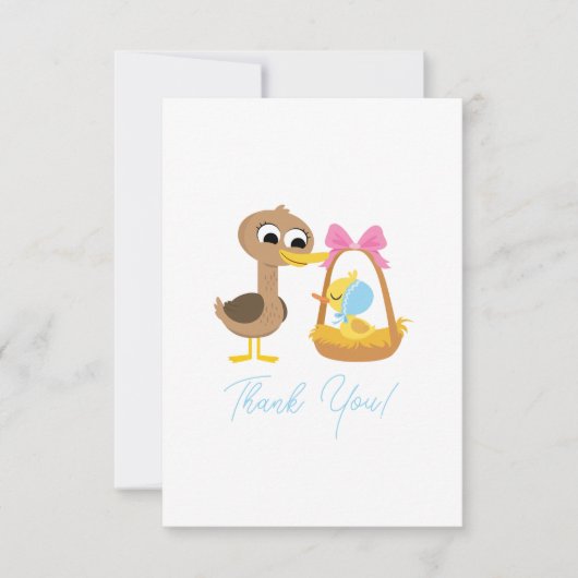 Carte De Remerciements Super simple | 5 Baby shower Garçon Petit Canards (Devant)