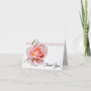 Carte De Remerciements Superbe Mariage Rose rose clair