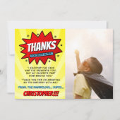 Carte De Remerciements Superhero Comic Book N'importe quel âge Anniversai (Devant)