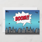 Carte De Remerciements Superhero Comic Book N'importe quel âge Anniversai (Dos)