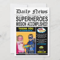 Superhero Joint Twins Birthday Boy Girl Photo
