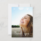 Carte De Remerciements Superposition de la photo de script blanc (Devant)