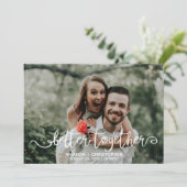 Carte De Remerciements Superposition de photo de script blanc Mieux ensem (Debout devant)