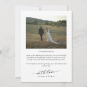 Carte De Remerciements Superposition de photo de script simple moderne (Dos)