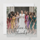 Carte De Remerciements Superposition de photo Script Love & Thanks Enterr (Devant)