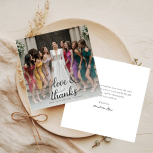 Carte De Remerciements Superposition de photo Script Love & Thanks Enterr