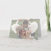 Carte De Remerciements Superposition de script élégant Photo double face (Devant)