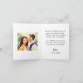Carte De Remerciements Superposition de script moderne Photo de mariage d (Intérieur)