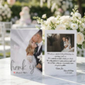 Carte De Remerciements Superposition imprimée argentée de vélin faux éthé