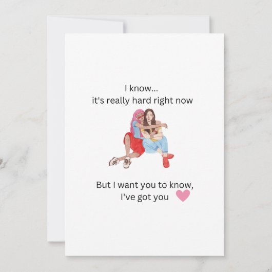 Carte De Remerciements Support de l'ami à l'ami dans les temps difficiles (Devant)