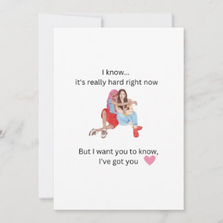 Carte De Remerciements Support de l'ami à l'ami dans les temps difficiles