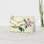 Carte De Remerciements Sur les ailes d'une colombe, vert sauge pâle, merc (Dos)