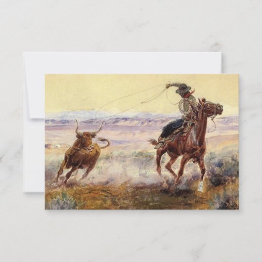 Carte De Remerciements "Sur l'étang" de Charles M Russell (Devant)