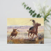 Carte De Remerciements "Sur l'étang" de Charles M Russell (Debout devant)