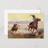 Carte De Remerciements "Sur l'étang" de Charles M Russell (Devant / Derrière)