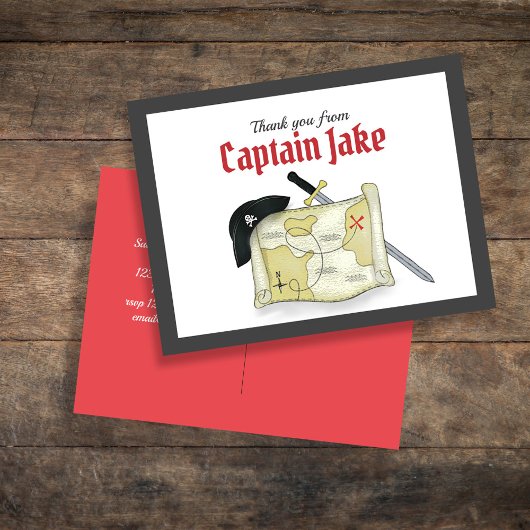 Carte de remerciements sur mesure Pirate de l'enfa
