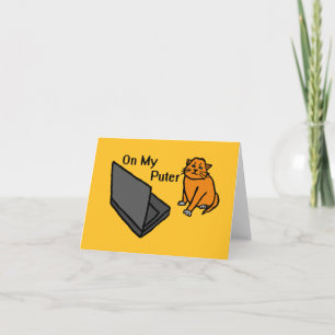 Carte De Remerciements Sur Mon Ordi Drôle De Chat Orange Mème Informatiqu