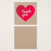 Carte de remerciements sur papier Premium Kraft. (Devant & derrière)