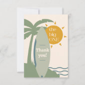 Carte De Remerciements Surboard Ocean 1st Birthday Party (Devant)