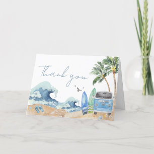 Carte De Remerciements Surf Baby shower de plage