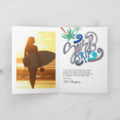 Carte De Remerciements Surf d'été Plage vacances (Intérieur)