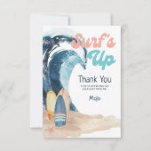 Carte De Remerciements Surf | Plage Surfboards Anniversaire de enfant (Devant)