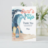 Carte De Remerciements Surf | Plage Surfboards Anniversaire de enfant (Debout devant)