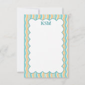 Carte De Remerciements Surf Up Papier Monogramme Personnalisé (Devant)