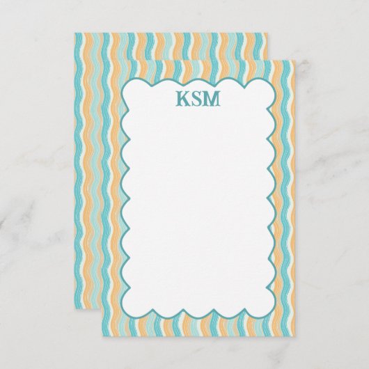 Carte De Remerciements Surf Up Papier Monogramme Personnalisé (Devant / Derrière)