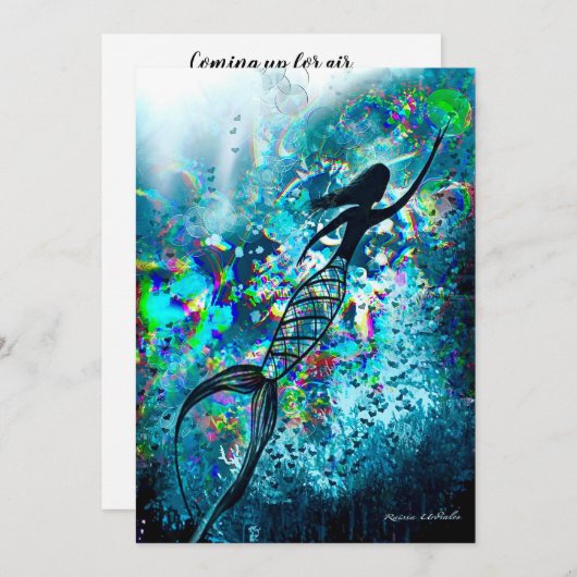 Carte De Remerciements Surface de sirène (Devant / Derrière)