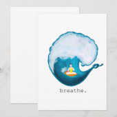 Carte De Remerciements surfer la vague de la vie (Devant / Derrière)