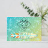 Carte de remerciements surfeur (Debout devant)