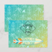 Carte de remerciements surfeur (Devant / Derrière)