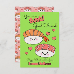 Carte De Remerciements Sushi Friendship Kids Classroom Valentine Cards