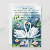 Carte De Remerciements Swan In Lotus Pond Mariage (Devant)