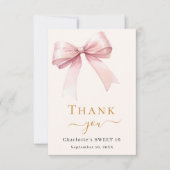 Carte De Remerciements Sweet 16 arc rose crème (Devant)